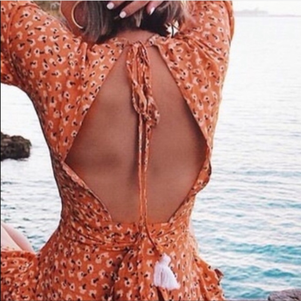 Faithfull The Brand Cedric Jumpsuit Vintage Bloom Peach Floral Women’s Large 8 - Picture 8 of 17